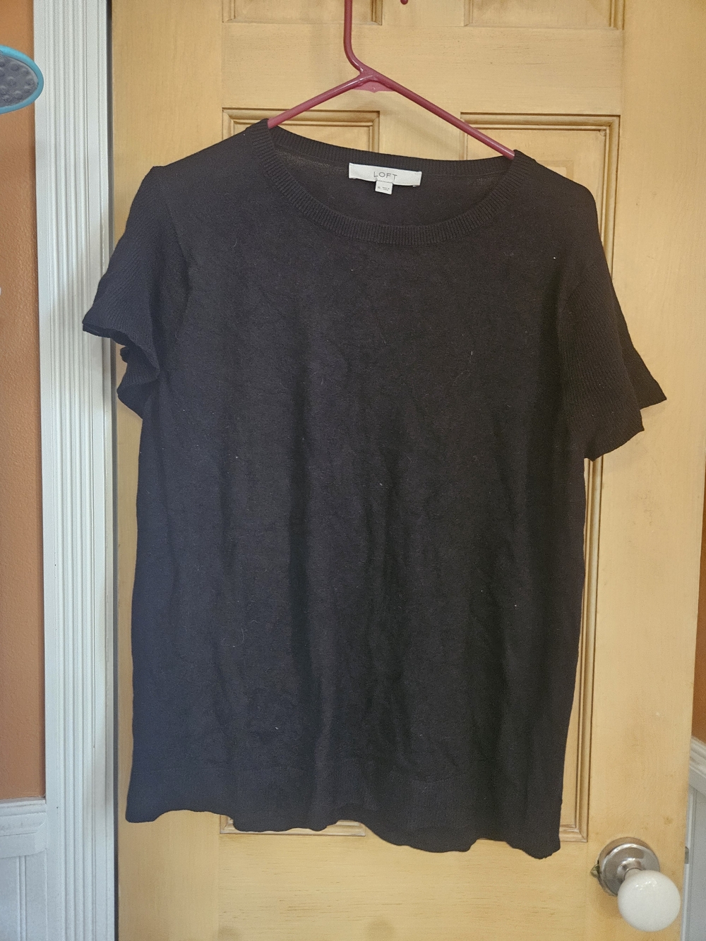 LOFT Black Short Sleeve Sweater Tee With Flared Sleeves - Super Cute!